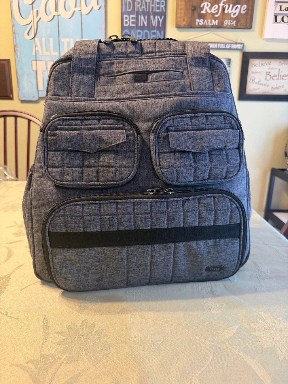 gray LUG puddle jumper diaper bag